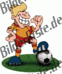 Football: Grinning star on turf (not animated)