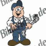 Handwerker: Klempner mit Schraubenschlüssel (nicht animiert)