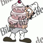 baker with cake