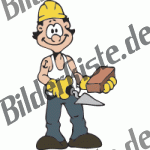 Craftsperson: Bricklayer with brickstone and trowel (not animated)