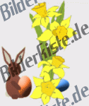 Ostern: Hase versteckt Ei (animiertes GIF)