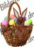 Easter: Easter basket - with bunny 7 (animated GIF)