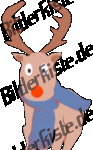 Christmas: Reindeer - Rudolph with scarf (animated GIF)