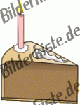 Birthday: Cakes - piece of cake 3 with candle (not animated)