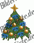 Christmas: Christmas tree - with bows, blue (not animated)