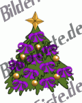 Christmas: Christmas tree - with bows, purple (not animated)