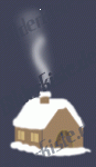 Winter: Huts - smoke out of the chimney (animated GIF)