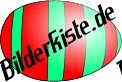Osterei liegend - rot-gr�n gestreift