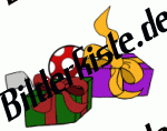 Weihnachten: Geschenke - P�ckchen mit Ball  (nicht animiert)