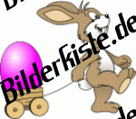 Ostern: Hase - mit Wagen und Osterei (pink) (nicht animiert)