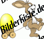 Ostern: Hase - mit Wagen und Osterei (gelb) (nicht animiert)