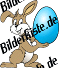 Ostern: Hase - pr�sentiert Osterei (blau) (nicht animiert)