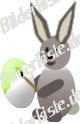 Ostern: Hase - bemalt Ei (gr�n) (nicht animiert)