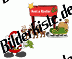 Weihnachten: Weihnachtsmann vor Rentierverleih (nicht animiert)