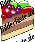 Geburtstag: Torten - St�ck Torte 5 mit Obst (nicht animiert)