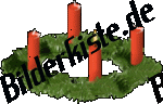Weihnachten: Adventskranz - 1 Kerze brennt (nicht animiert)