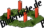 Weihnachten: Adventskranz - 2 Kerzen brennen (nicht animiert)