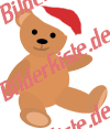 Weihnachten: Teddy - mit Nikolausm�tze (animiertes GIF)
