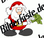 Weihnachten: Weihnachtsmann mit Geld (nicht animiert)