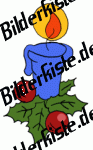 Weihnachten: Kerze mit Mistel, blau (nicht animiert)