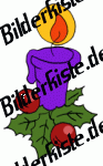 Weihnachten: Kerze mit Mistel, lila (nicht animiert)