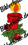 Weihnachten: Kerze mit Mistel, rot (nicht animiert)