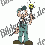 Handwerker: Elektriker mit Gl�hlampe (nicht animiert)
