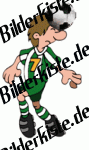 Fu�ball: Kopfball  (gr�n-wei�es Trikot)  (nicht animiert)