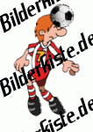 Fu�ball: Kopfball (rot-wei�es Trikot)  (nicht animiert)