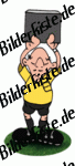 Football: Referee with blackboard on the turf (no number) (not animated)