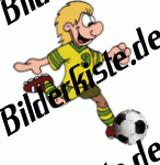 Football: Player shoots (yellow jersey, blond) (not animated)