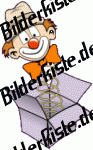 Geburtstag: Geschenke - Geschenk mit Clown  (nicht animiert)
