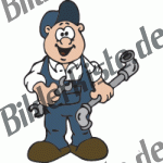 Handwerker: Klempner mit Schraubenschl�ssel (nicht animiert)