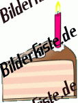 Geburtstag: Torten - St�ck Torte 1 mit Kerze (nicht animiert)