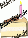 Geburtstag: Torten - St�ck Torte 2 mit Kerze (nicht animiert)