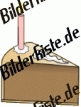 Geburtstag: Torten - St�ck Torte 3 mit Kerze (nicht animiert)