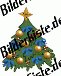 Weihnachten: Weihnachtsbaum - mit Schleifen, blau (nicht animiert)