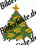 Weihnachten: Weihnachtsbaum - mit Schleifen, gelb (nicht animiert)