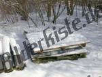 Pallets covered with snow