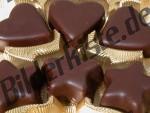 Choclate heart- and star-shaped