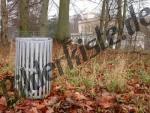 Dustbin on a meadow