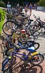 Bicycles in a row