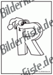 Buchstabe R mit Gesicht und M�tze