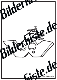 Buchstabe W mit Gesicht schlft