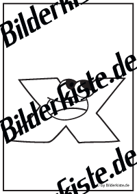 Buchstabe X mit Gesicht