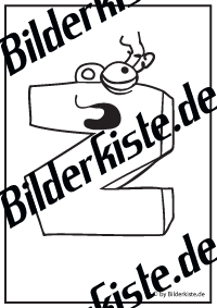 Buchstabe Z mit Gesicht