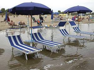 Hochwasser am Strand